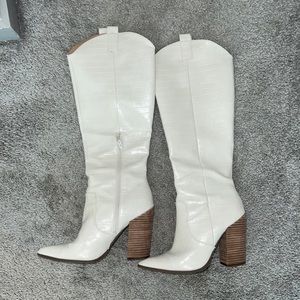 Dolce Vita White Knee High Boots